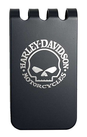 H-D® MEN'S WILLIE G SKULL MONEY CLIP - MATTE BLACK FINISH