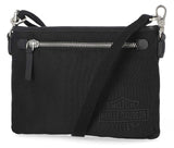 H-D® WOMEN'S CORDURA GENUINE LEATHER/CANVAS HIP BAG - BLACK