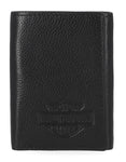 H-D® MEN'S CLASSIC GENUINE PEBBLE LEATHER B&S TRIFOLD WALLET - BLACK