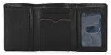 H-D® MEN'S CLASSIC GENUINE PEBBLE LEATHER B&S TRIFOLD WALLET - BLACK