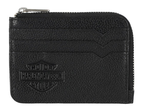 B&S ZIP CARD CASE - BLACK