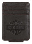 H-D® MEN'S B&S FRONT POCKET LEATHER MONEY CLIP - BROWN