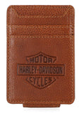 H-D® MEN'S B&S FRONT POCKET LEATHER MONEY CLIP - COGNAC