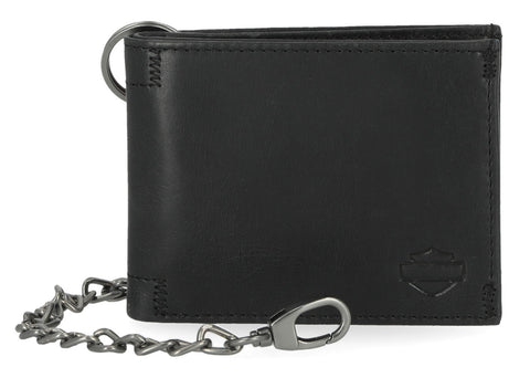 H-D® UNISEX SMOOTH LEATHER B&S BILLFOLD WALLET - BLACK