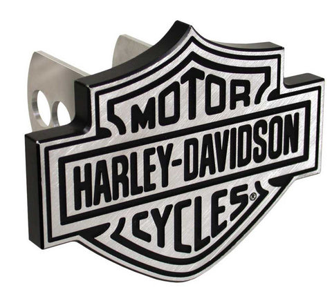 H-D® SILVER BAR & SHIELD HITCH PLUG, 1-1/4 INCH 2-INCH BRACKETS