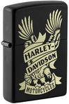 ZIPPO H-D BLACK MATTE EAGLE LASER ENGRAVE