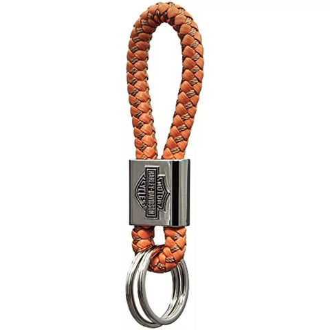 H-D KEYCHAIN B&S ORANGE VINYL BRAID