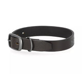 LEATHER H-D DOG COLLAR - BLACK