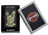 ZIPPO H-D BLACK MATTE EAGLE LASER ENGRAVE