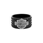 Black On Black Pyramid Steel Ring