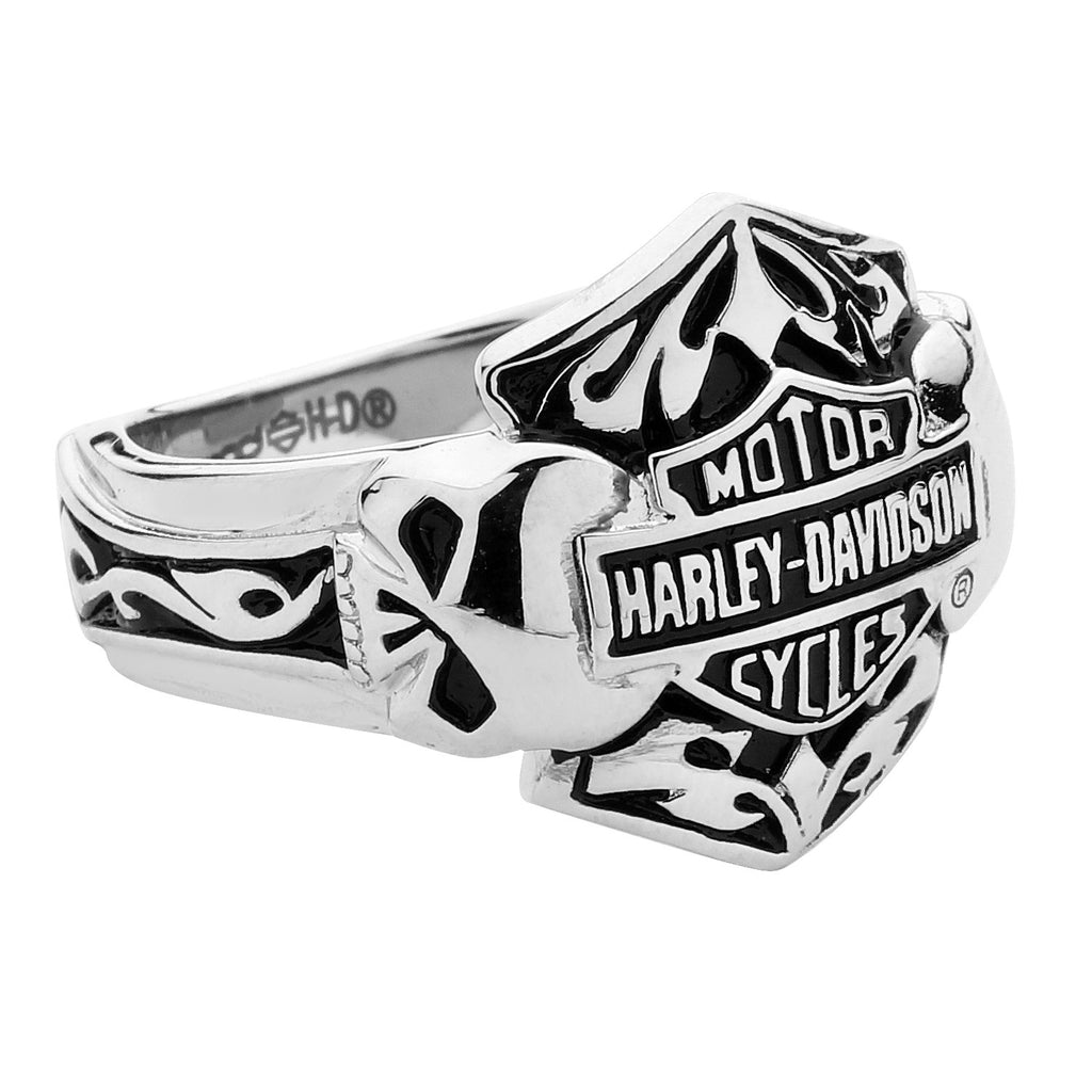 Steel Double Skull Ring Durham Harley Davidson