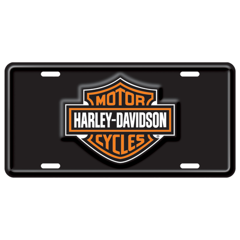 HD Bar & Shield Stamped License Plate