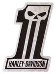 H-D #1 SKULL TIN SIGN